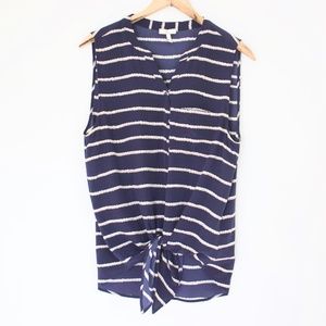 Joie Edalette Silk Tie Front Rope Print Tank Top